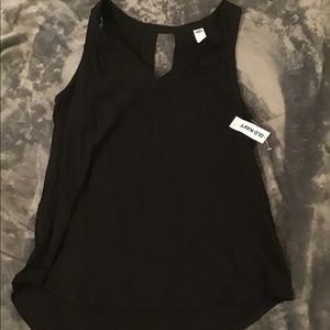 Black keyhole tank v neck blouse old navy